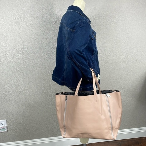 Rare Celine Horizontal Zip Gusset Cabas Tote Bag Large Shopper Beige Leather - Picture 2 of 16